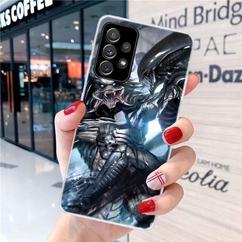 Alien Vs Predator Painted Phone Case For Samsung Galaxy A12 A22 A32 A52 A72 A02S A51 A50S A71 A70 A31 A20S Note 20 Ultra S10 A10