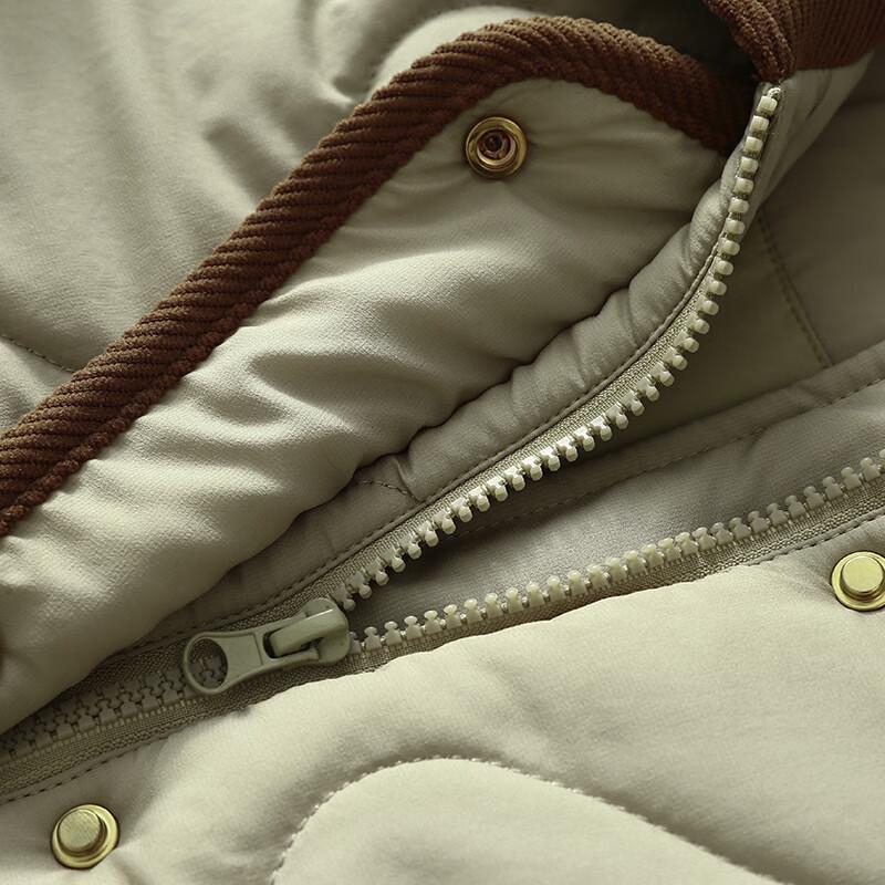 Women's Retro Color Block Padded Short Jacket