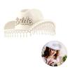 Bachelorettes Party Cowgirl Hat Fringed Pearl Bride Hat Bridal Shower Fedoras Hat