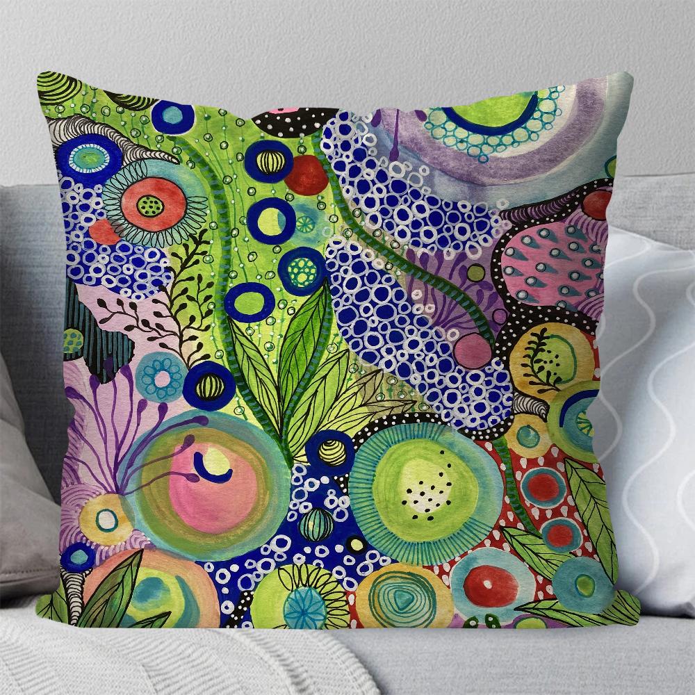 

Kusama Yayoi Art Pillow Case Square Pillow Bedroom Sofa Leisure Comfort Cushion Car Living Room Home Decoration 40X40 12x12Inch