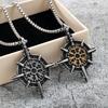 Vintage Nordic Men's Stainless Steel Men's Pendant Viking Compass Rune Necklace Pendant