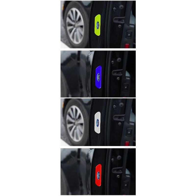 4 ks/sada Reflexní bezpečnostní nálepky na auto Pro Ford Focus 2 3 4 Mondeo Kuga Fiesta MK7 Escort Explorer Edge 2 4 MK2 MK4