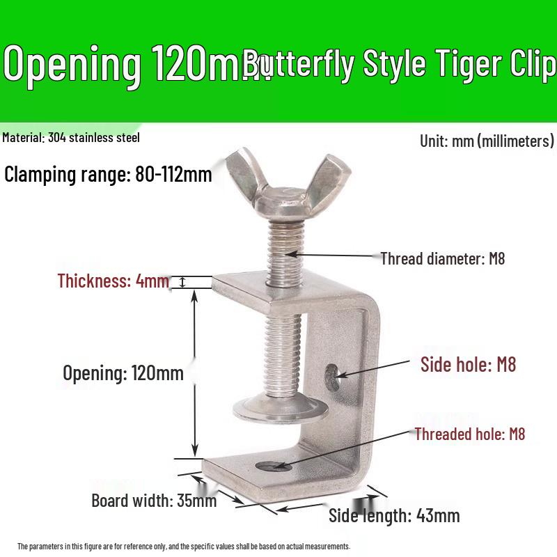 304 Stainless Steel U-Clamp Tiger Clamp with Hand-Tightened Eyebolt