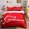 Streckenumriss, Nürburgring-Logo. Bettwäsche-Sets Bettbezug-Sets Bettbezüge Kissenbezüge(1*Bettbezug 2*Kissenbezüge ohne Bettdecke)