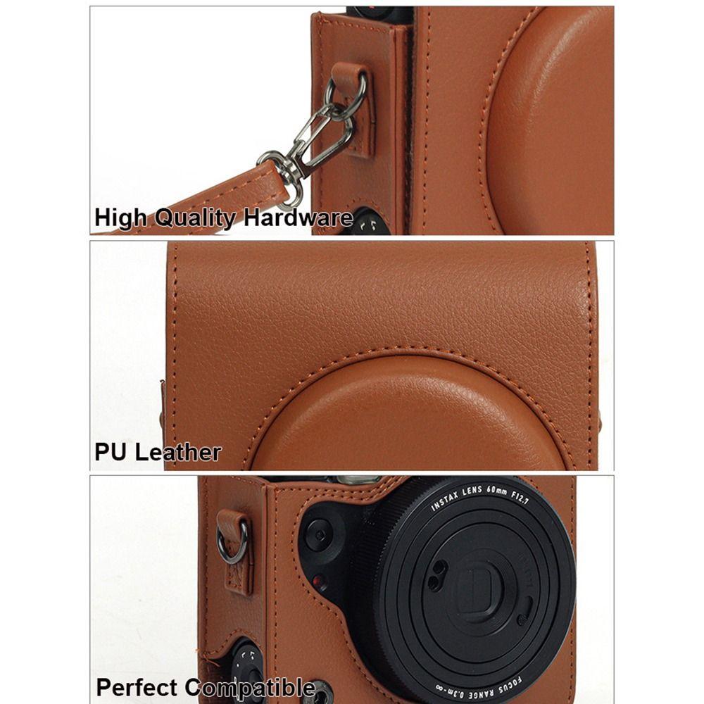 PU Leather Storage Bag for Fujifilm Instax mini 99 Instant Camera Case Adjustable Strap Protective Cover Photography Pouch