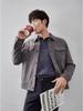 Veste pour homme en suède et velours style britannique, Automne/Hiver, Décontractée et élégante, Toucher haut de gamme, Coupe-vent à revers, Veste de coach