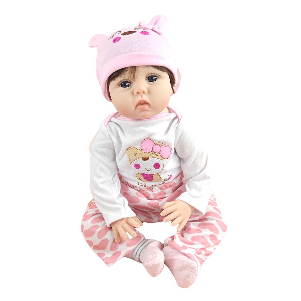 55cm Reborn Doll: Half Silicone, Soft Cotton Body, Realistic Baby Girl Gift