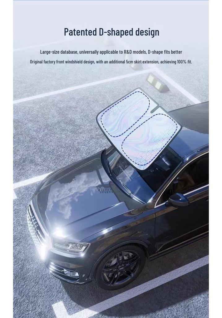 Upgraded Laser Plaid Car Windshield Sunshade Umbrella - Heat Insulation & Sun Protection