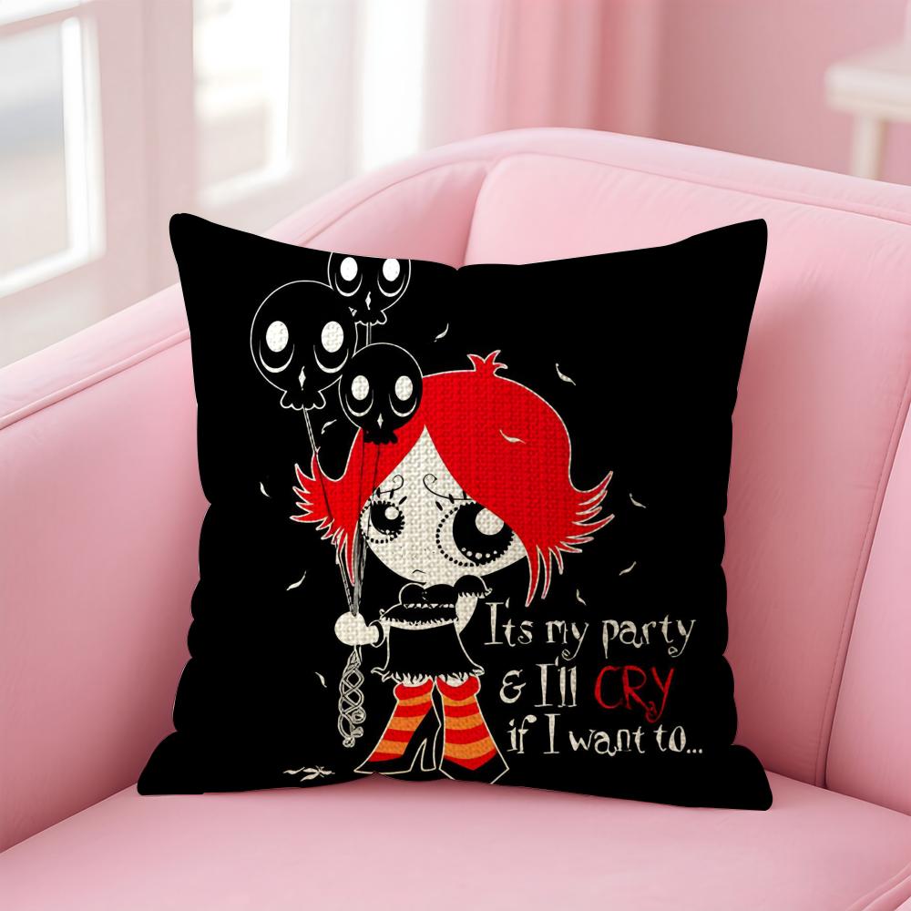 Cartoon RRuby Gloom Cushion Cover Natural Linen Pillow Case DoubleSided Print Decorative Sofa Pillowcase Home Decor Gift