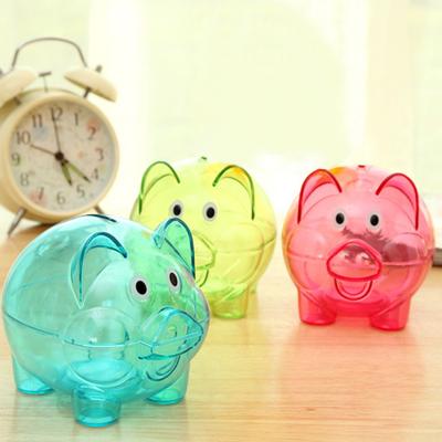 Clear Transparent Pig Plastic Piggy Bank Coin Money Cash Collectible Saving Box Pig Toy for Gift Kids Coins Piggy Bank Toys