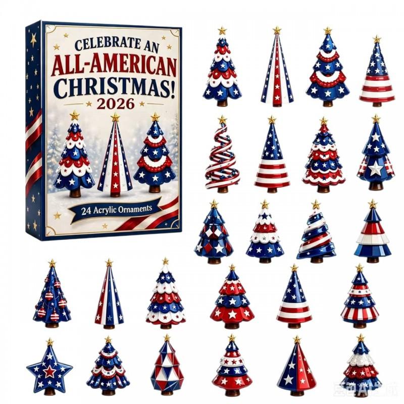 2026 Christmas Advent Calendar Modern Glass Style Tree Countdown Gift