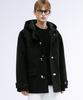 Trillion Unisex Balmacaan Duffle Short Coat (Black)