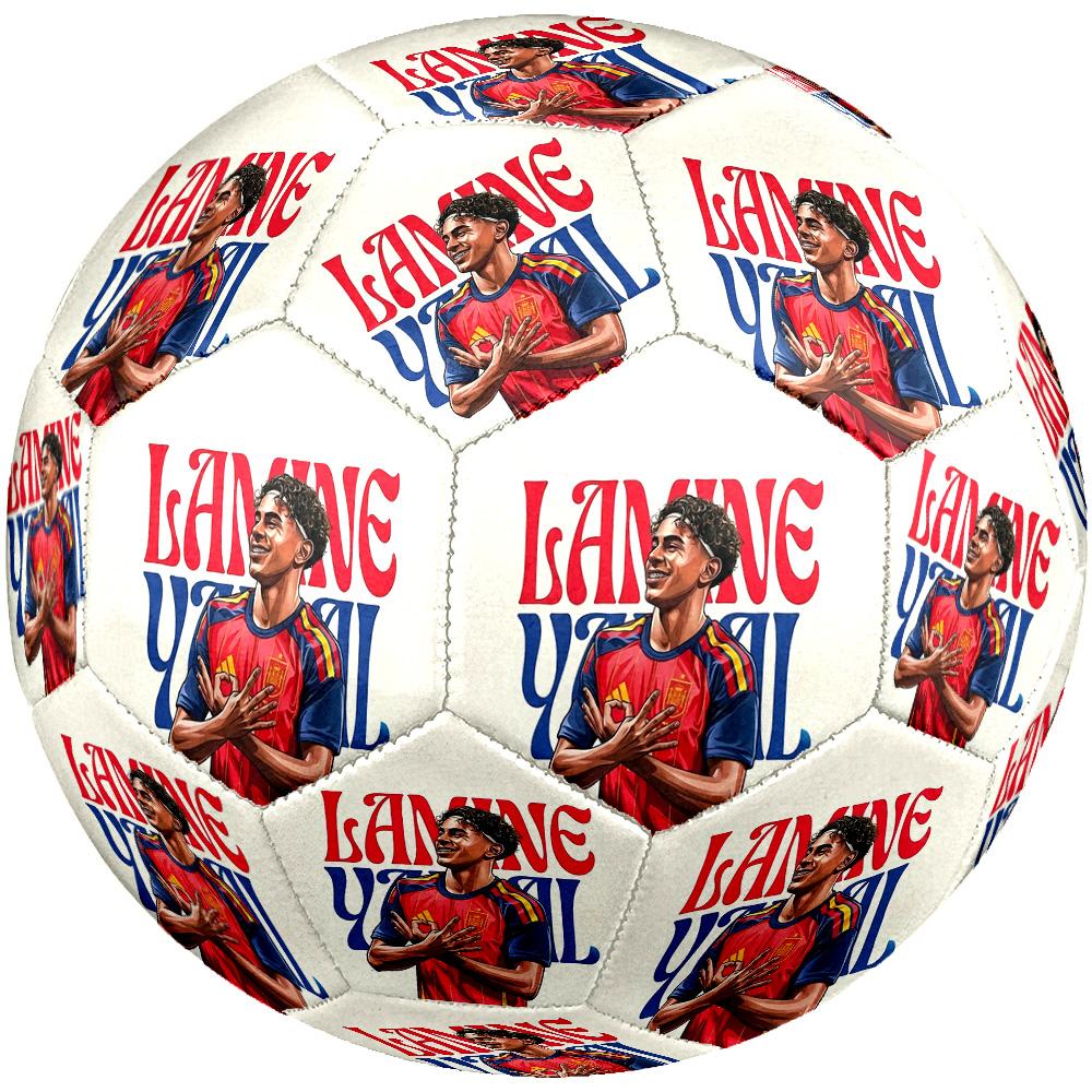 Yamal Size 5 Soccer Ball Machine-Stitched Indoor/Outdoor Universal Football Soccer Accessory Suitable for Birthdays, Weddings, Christmas, Father's Day