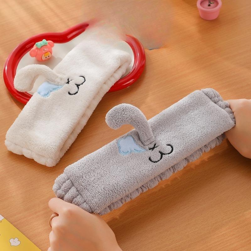 Big Nose Hair Band with Coral Fleece Face Wash Headband Girls Makeup Remover Mask Hair Cover Cute Headscarf