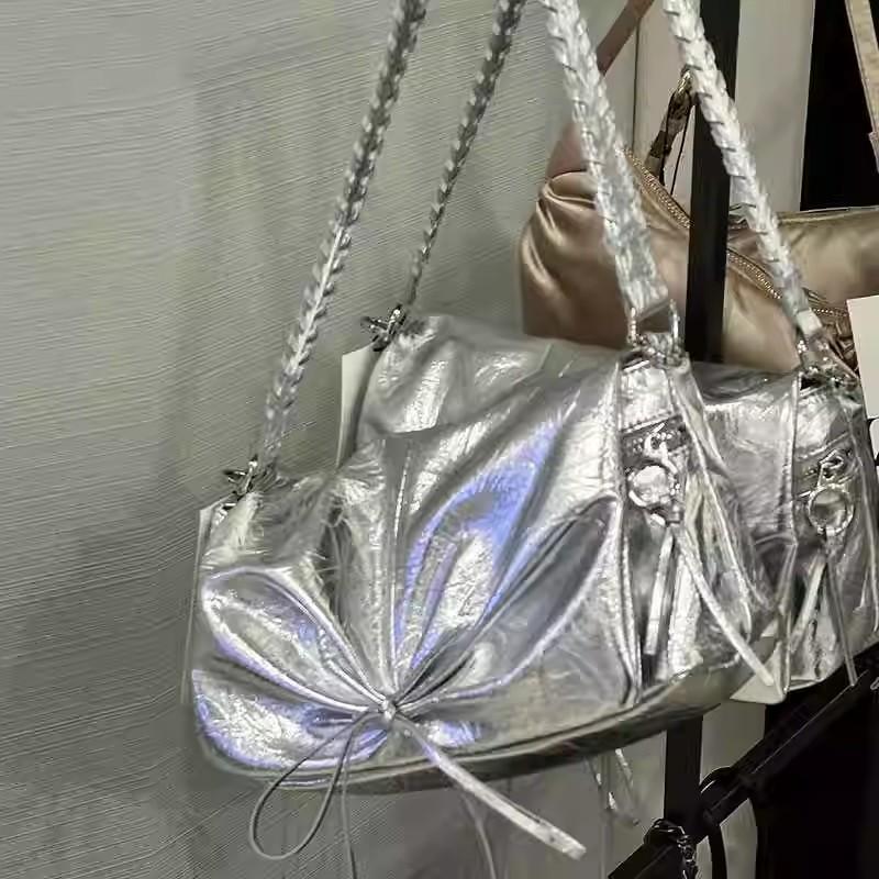 Ny Mode Slynge Skuldertaske Trend PU Læder Budtaske Håndtasker Ensfarvet Fritid Stilfuld Crossbody Taske Til Kvinder Piger