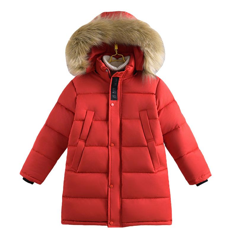 Thicken Winter Boys Jacket Fur Collar Fashion Keep Warm Kids Jacket Hooded Zipper 5-12 Years Children Outerwear Clothing