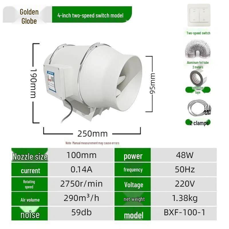 Silent High-Suction Exhaust Fan for Kitchen & Bathroom Ventilation