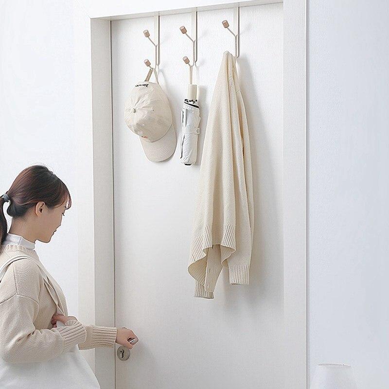 Creative Personality Letterless Carbon Steel Door Back Coat Hanger Household Coat Bag Hanging Bathroom Door Back Coat Hanger