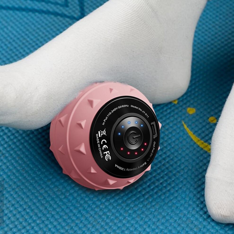 Electric Massage Ball for Hands - Compact Deep Tissue Massager Roller for Body Relaxation, Pink, Ideal for Back, Shoulders, and Legs