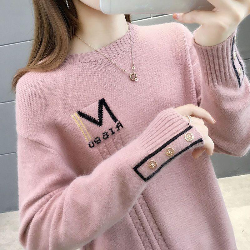 Suéter de invierno para mujer, jersey de cuello medio alto, suéter de punto de estilo corto en otoño e invierno