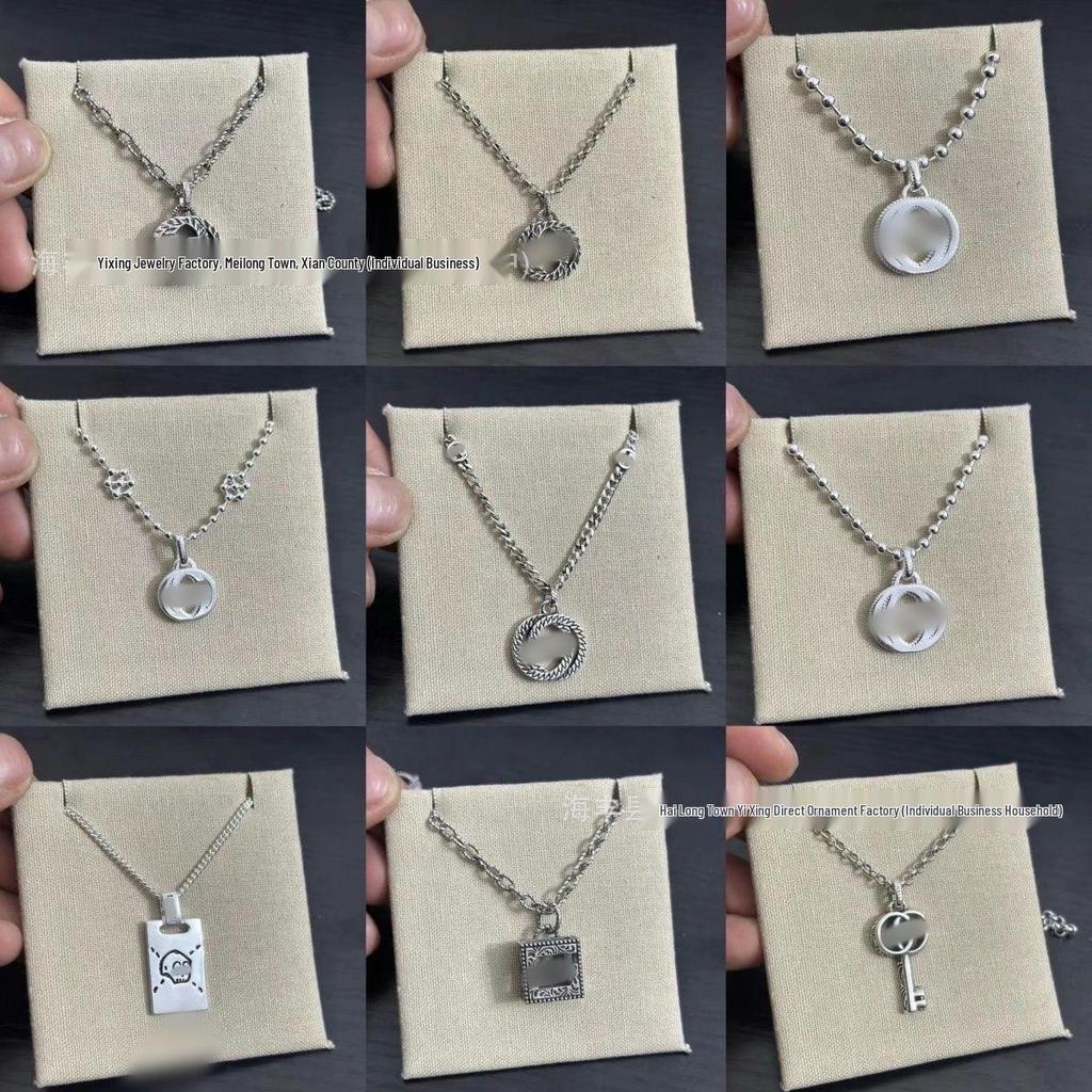 Vintage-Style Double G Skull & Key Necklace: Unisex Large Size, Fearless Love & Tiger Head Sweater Chain