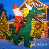 5.9FT Inflatable Christmas Santa Riding Dragon Decor LED Unique Home Ornament Christmas GiftsToy Supplies Xmas Yard Decoration