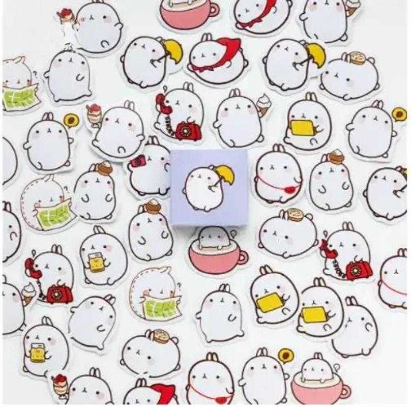 45Pcs Rabbit Stickers Self Adhesive Stickers Manual Account Photo Album Scrapbook Stickers Laptop Photo Album Stickers