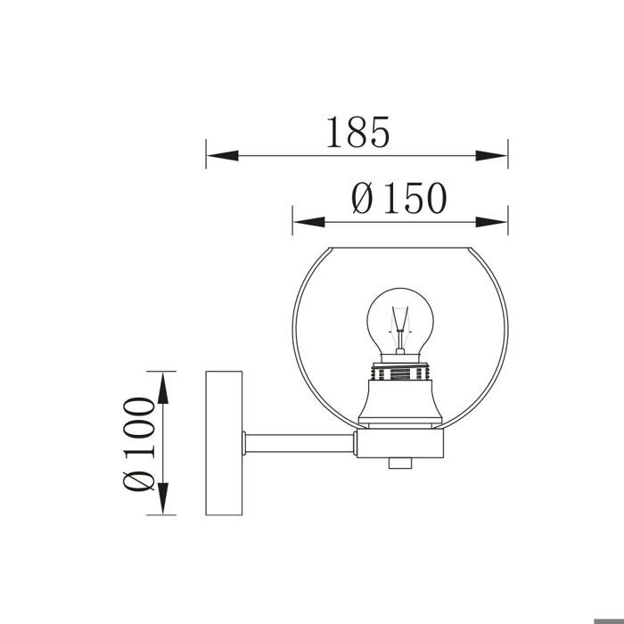 Wall Light - BRAYTRON - BV01-00053 - Smoked Glass - Modern Design - E27
