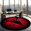 Satan Culture Horror Gothic (5) Round Office Rug Decorative Floor Rug for Office Bedroom Living Room and Home Space