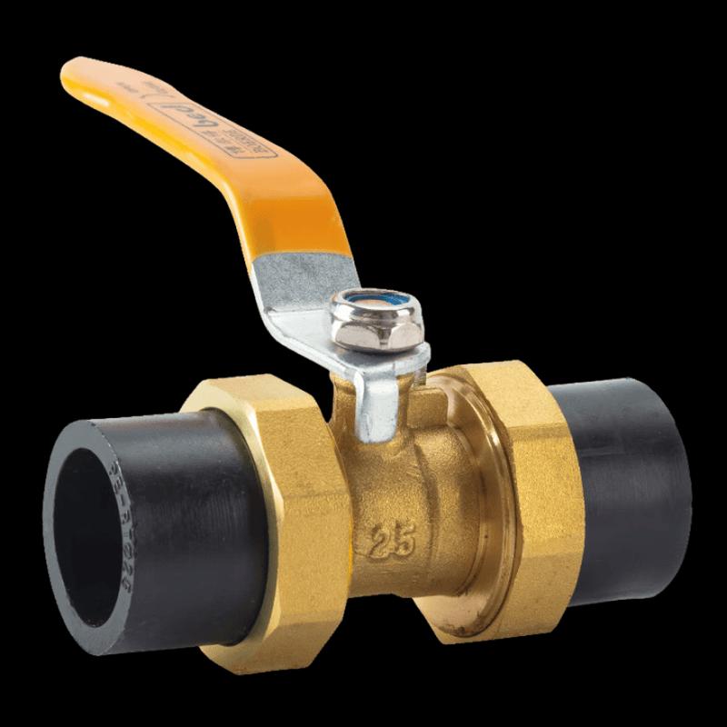 PE Double Union Brass Ball Valve