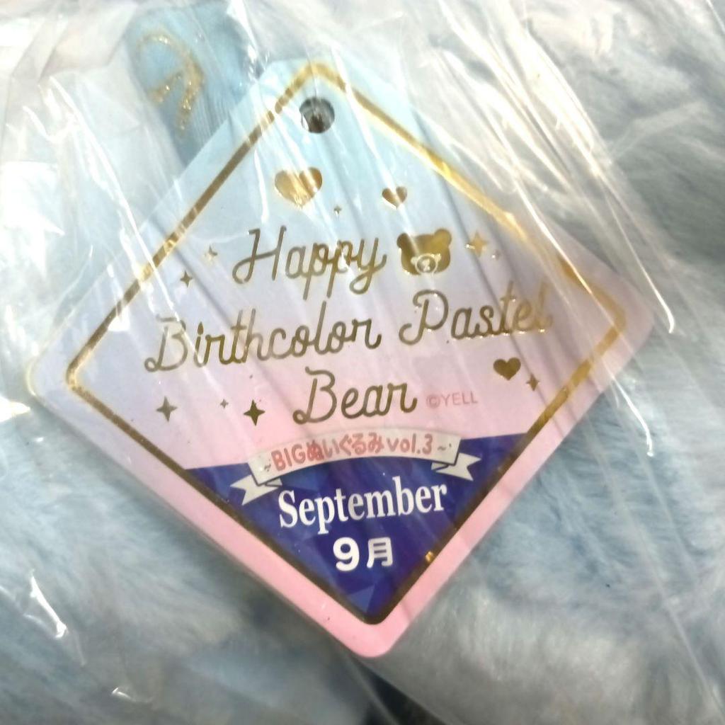 [USED] Plush Toy Bear, September Sapphire, Birthday Bear, Extra Large, Pastel Blue Teddy Bear