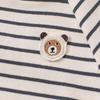 Dave & Bella Kids' Striped Half-High Collar Long Sleeve T-Shirt