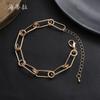 Back-shaped Pin Hip-hop Bracelet, High-end Couple Hollow Ring Simple Metal Bracelet