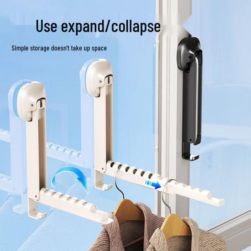 Invisible Folding Suction Cup Drying Rack: No-Drill Retractable Solution for Indoor or Balcony Clothes Drying