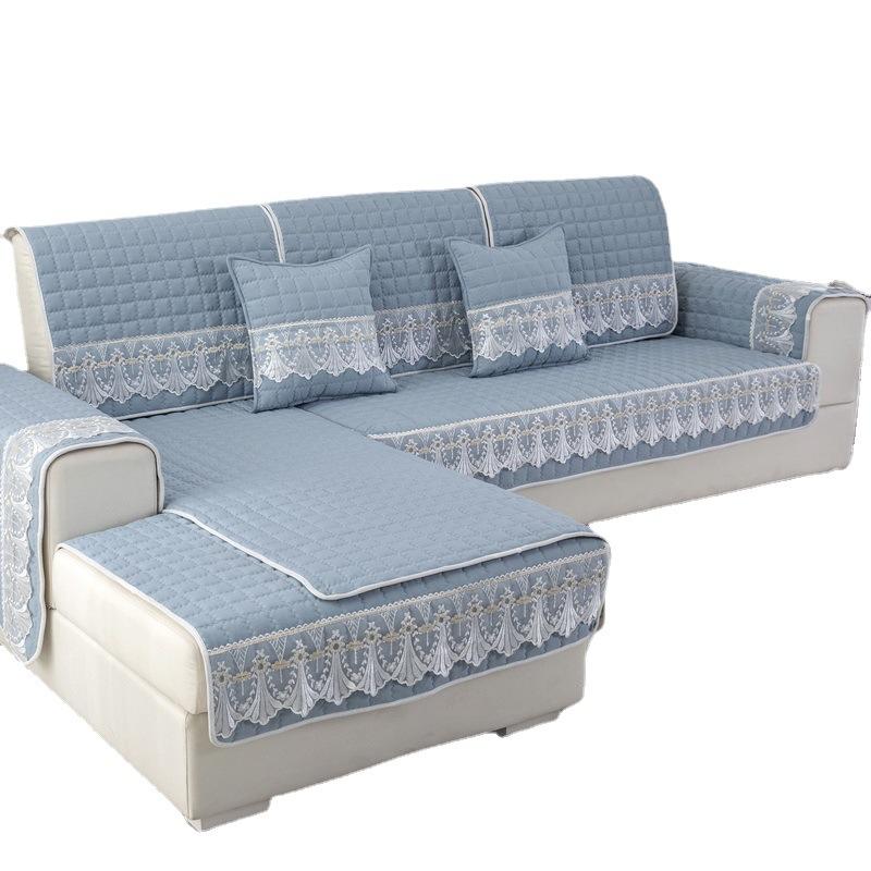 Universal Brushed Fabric Lace Sofa Cushion for All Seasons, Thickened Non-slip Cushion, Modern Simple Sofa Cover, Full Cover