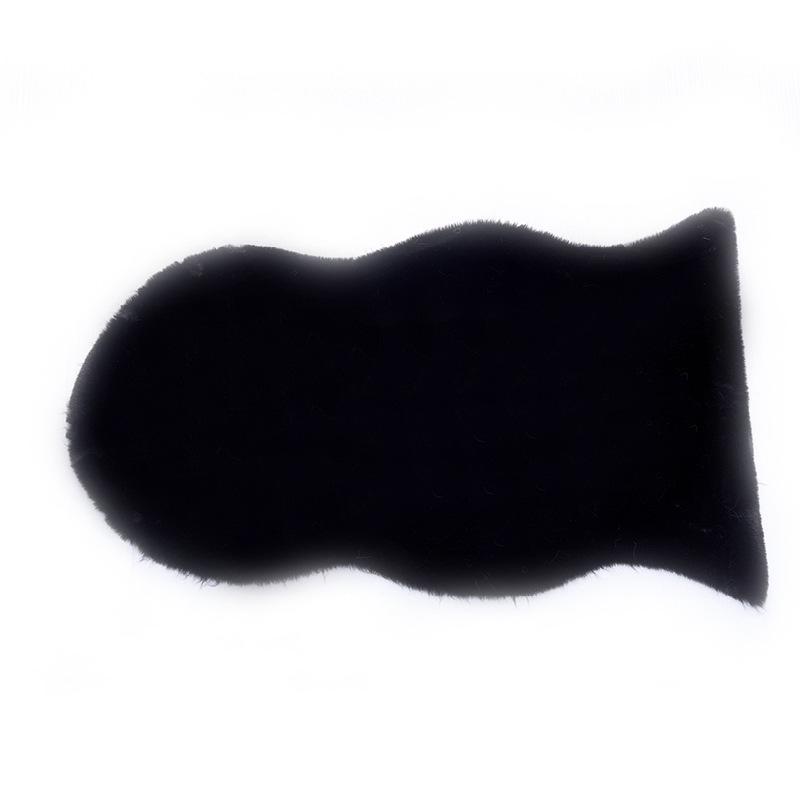 Irregular Long Pile Plush Sofa Cushion Rug - Faux Rabbit Fur for Living Room, Coffee Table, Bedroom, or Bedside.