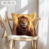 Cool Lion Cushion Cover Soft Plush Fabric Double-Sided Printed Sofa Cushion Cover For All Seasons Home Decor Gift
