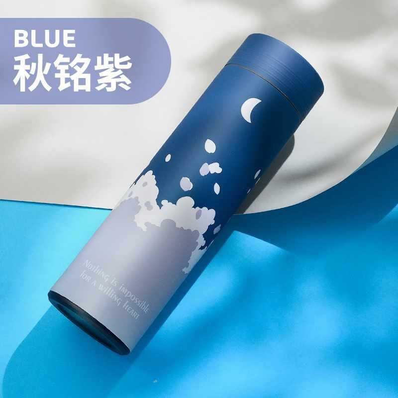 Stainless Steel Insulated Water Bottle Women Men Students Trendy Minimalist Cute Forest Style Thermos Cup With Temperature