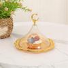Multipurpose Snacks Storage Serving Platter With Acrylic Dome Lid Ramadans Dessert Display Tray For Kitchen And Party Use