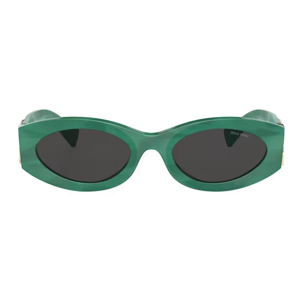 Miu Miu Letter Decorated Irregular Frame Sunglasses Women sunglasses Green SMU11W_E15H_F05S0_C_054