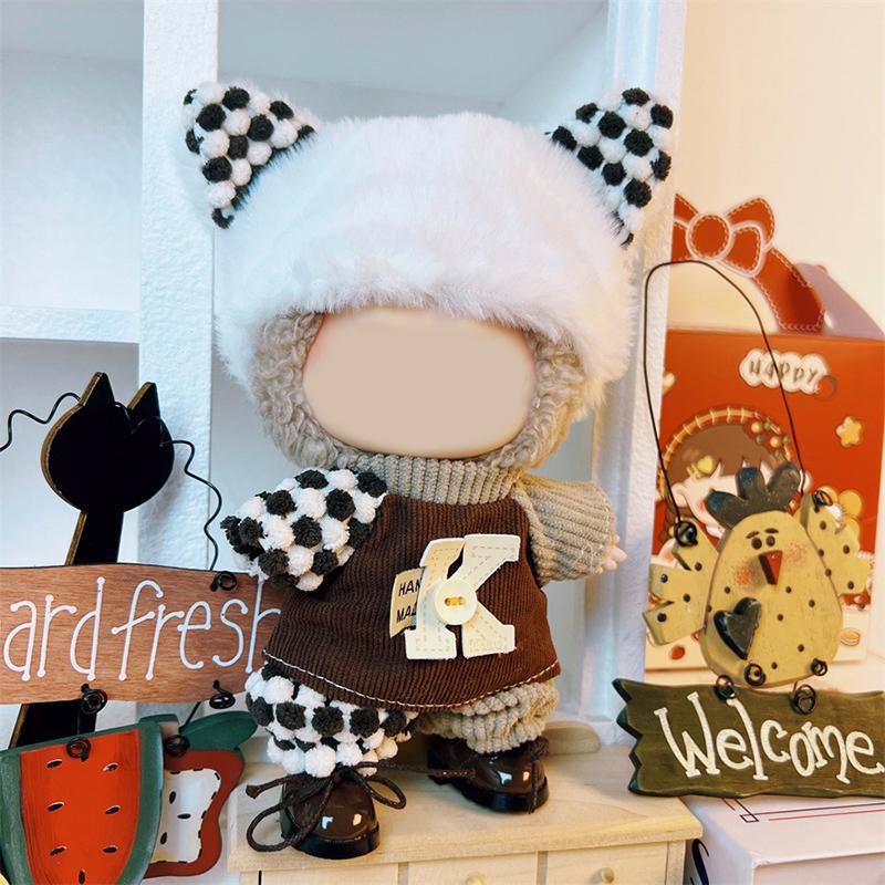 Labubu Clothes Outfit Accessories For 17Cm Vinyl Labubu Plush Doll'S Sports Leisure Suit Plush Toy Clothes Replacement Set