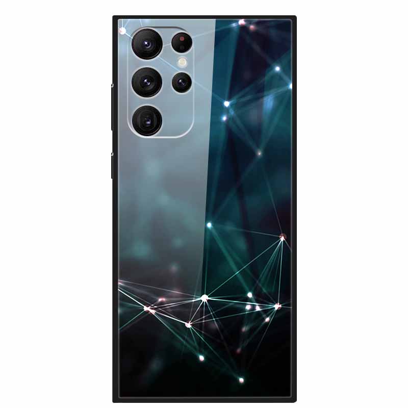 Gehärtetes Glas Cover Für Samsung S23 Ultra 5G Hülle S 23 Luxus Hartes Funda für Samsung Galaxy S23 Plus Ultra 5G Bemaltes Coque S23