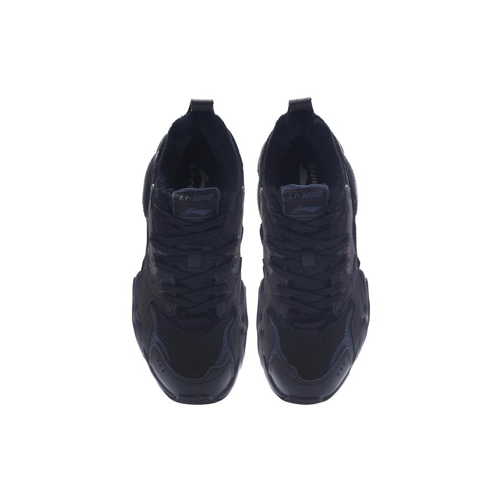 Li Ning Synthetic Leather Cushioning Slip Resistant Abrasion Resistant Low top Running Shoes Women's Black AGLS214-1