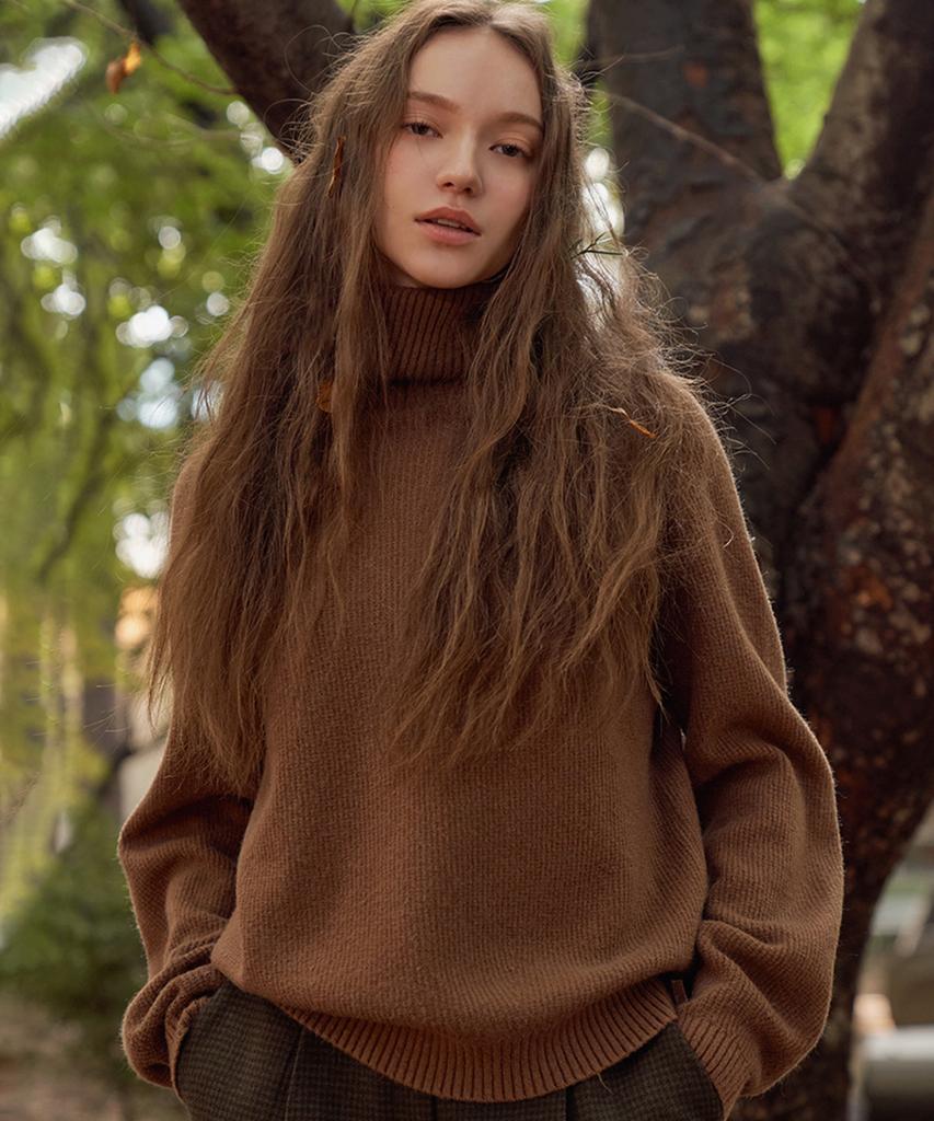 Baseukala Waffle Turtleneck Knitwear (6Colors)