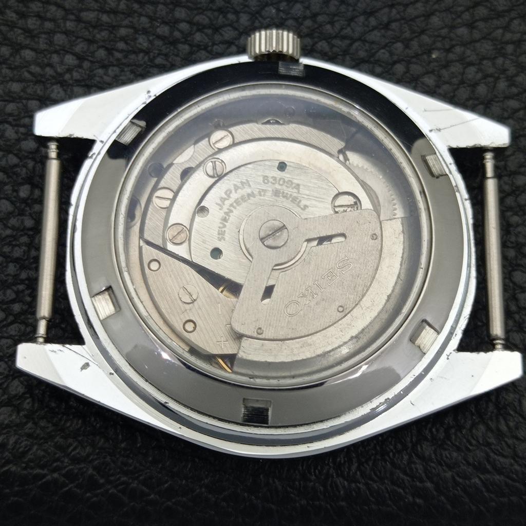 VINTAGE REFURBISHED SEIKO 5 AUTOMATIC 6309A JAPAN MENS RED DIAL WATCH a441228-4