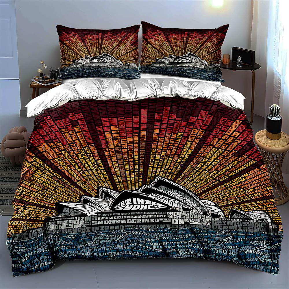 Radiant, Text-filled, Geometric. Bedding Duvet Cover Sets Duvet Covers Pillowcases Gifts (1 * Duvet Cover 2 * Pillowcases, Without Duvet Insert)