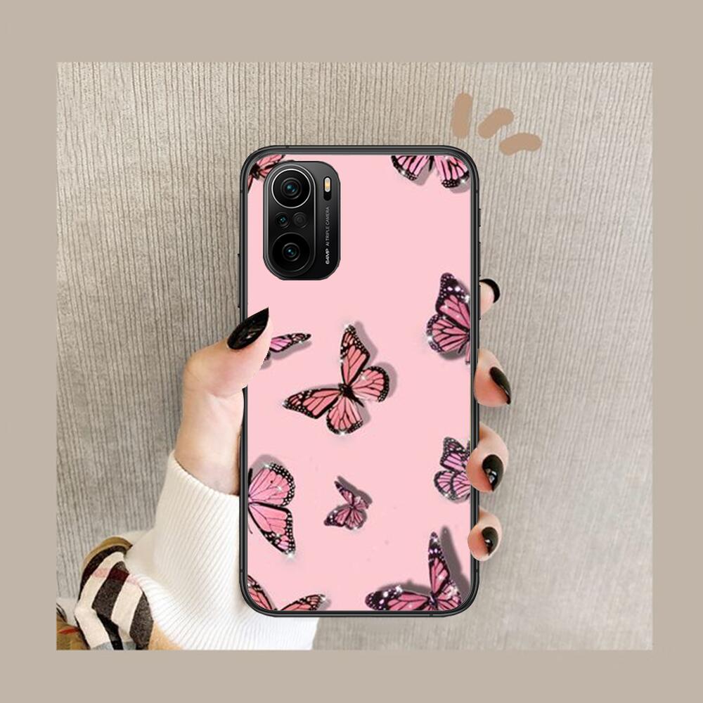 Beautiful Butterfly Pattern Phone Case For Xiaomi Redmi POCO F1 F2 F3 X3 Pro M3 9C 10T Lite NFC Black Cover Silicone Back Prett
