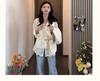 Stylish Women's Chinese-Style Vest & Lace V-Neck Long Sleeve Blouse Set