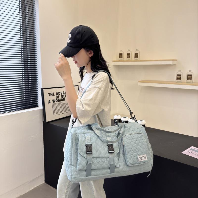 New fashion travel bag women's rhombus large-capacity handbag dry and wet separation swimming fitness bag yoga bag