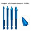 High Hardness Eccentric Drill Bit for Ceramic Glass Tiles Dry Drilling Applications Ergonomic Handle Alloy Construction